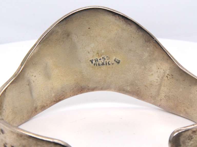 Vintage Sterling Silver Mexico Turquoise Cuff Bangle