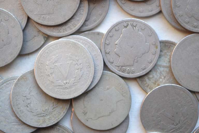 4 Each 1890-3 1895-99 V Nickels