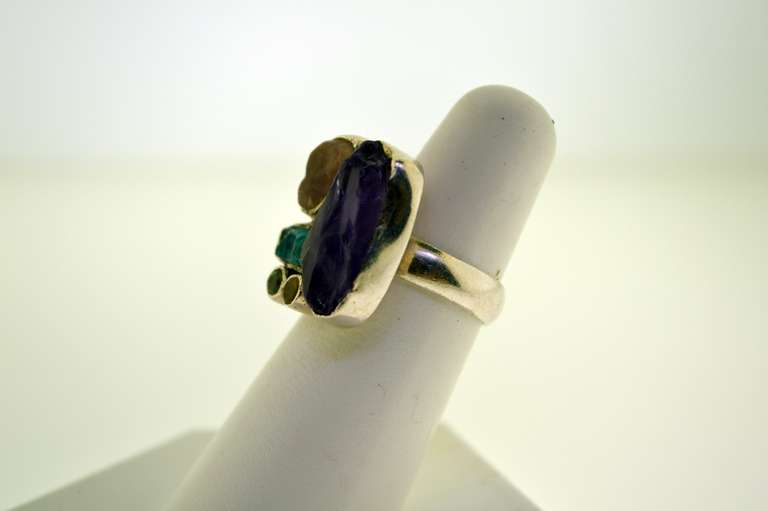 Sterling Silver Raw Gemstone Ring Lot