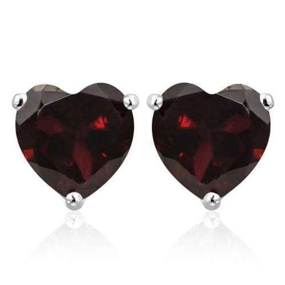 6.78 CT GARNET 925 STERLING SILVER EARRINGS STUD
