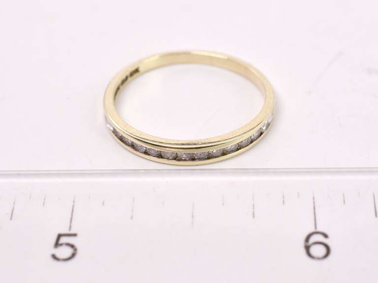 Dainty Diamond Band Ring in Yellow Gold