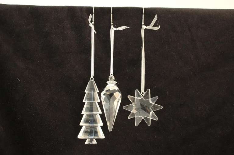 Crystal Holiday Ornament - Set of 3