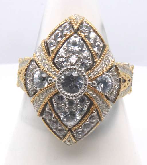 Sterling Silver Signed Cubic Zirconia Ring