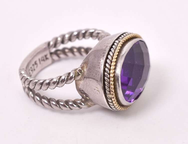 Glimmering Purple Gemstone Ring in Sterling Silver
