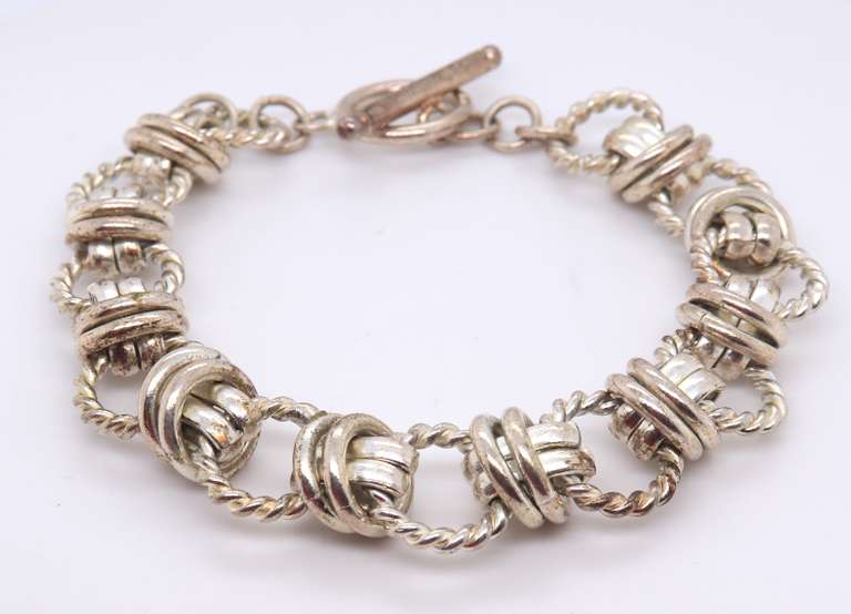 Vintage Sterling Silver Bracelet with Toggle Clasp