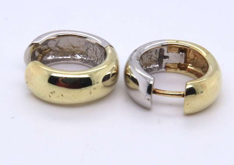 Favorite 2 Tone Gold Reversable Earrings