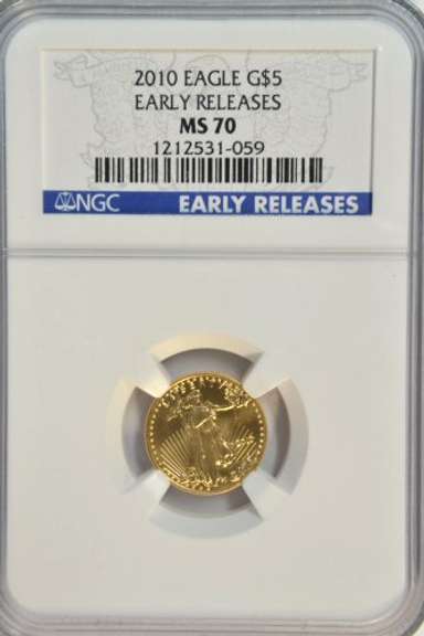Flawless NGC MS70 EARLY RELEASES 2009 $5 American Gold Eagle