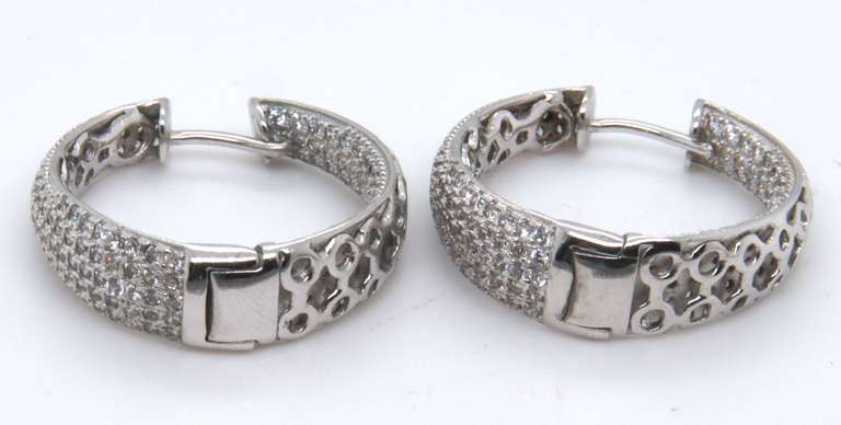 Sterling Silver Cubic Zirconia Hoop Earrings