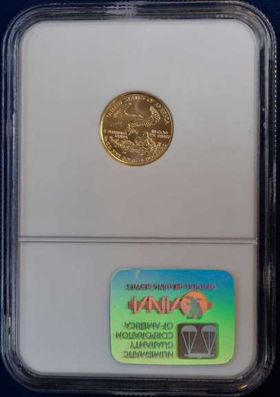 2001 $5 Gold 1/10 Ounce Eagle NGC MS70
