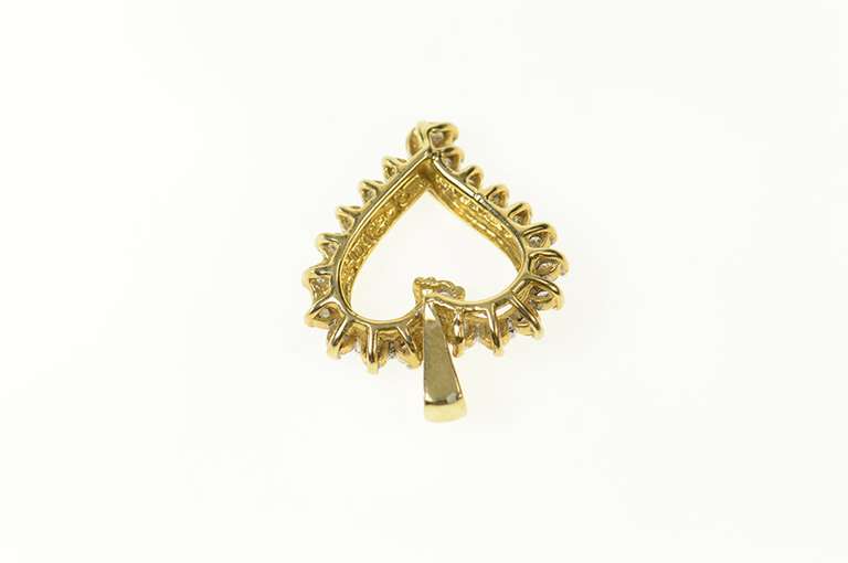 10K Yellow Gold Diamond Classic Curvy Heart Love Symbol Pendant