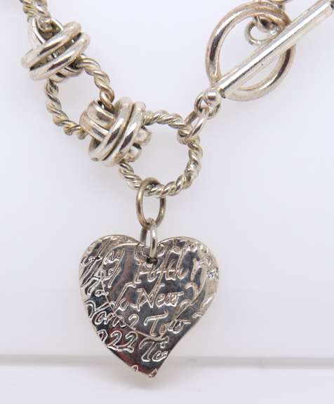 Vintage Sterling Silver Necklace with Toggle Clasp