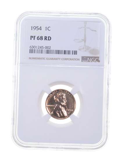 PF68 RD 1954 Lincoln Wheat Cent - Graded NGC