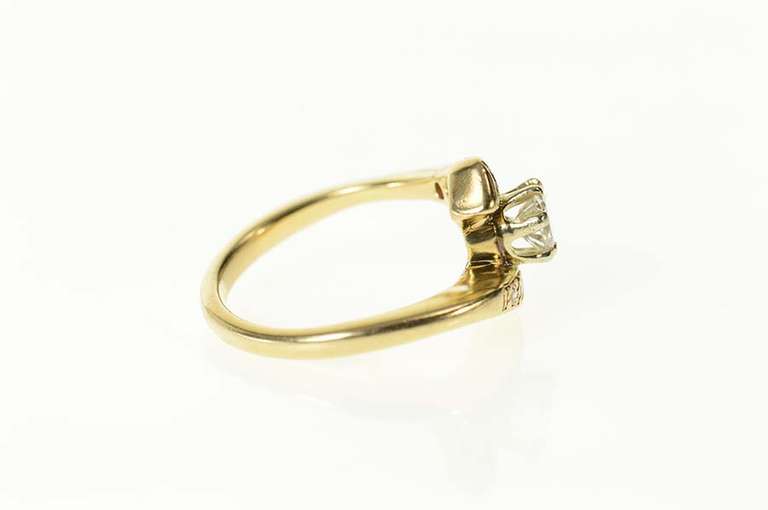 14K Yellow Gold 0.46 Ctw Classic 1950's Diamond Engagement Ring