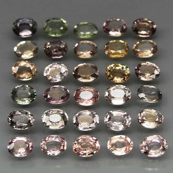 Unheated! 6.87ct set of Songean Sapphires