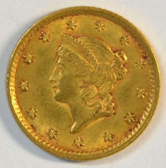Simply lovely 1852 US Type One $1 Gold Piece. Full strike