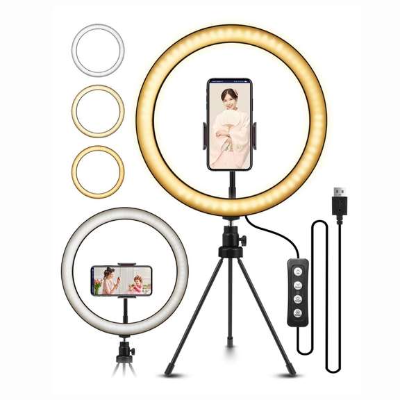 10.2 inch LED Ring Light Video Lamp with Tripod