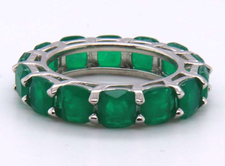 Sterling Silver Green Cubic Zirconia Band
