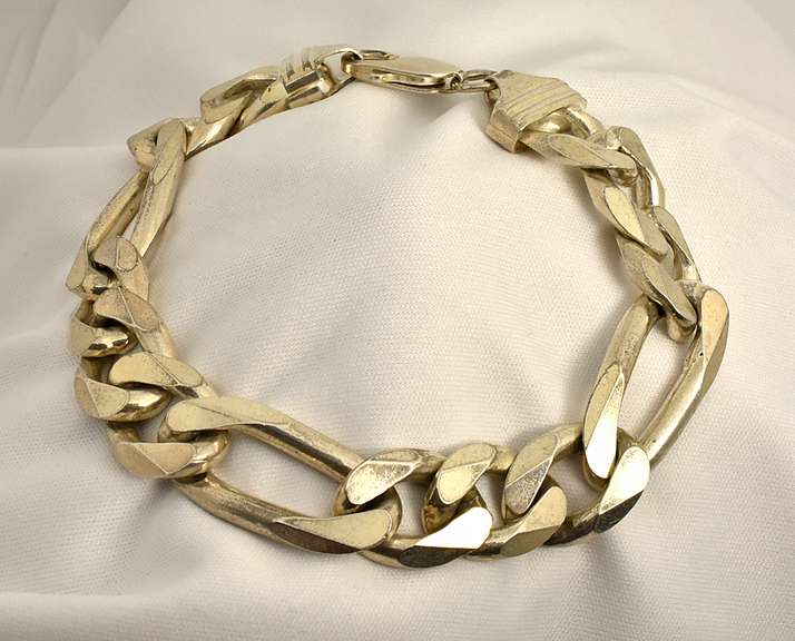 Exceptionally Heavy Man's Sterling Bracelet