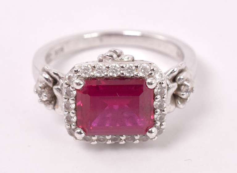 Radiant Red Gemstone Ring in Sterling Silver