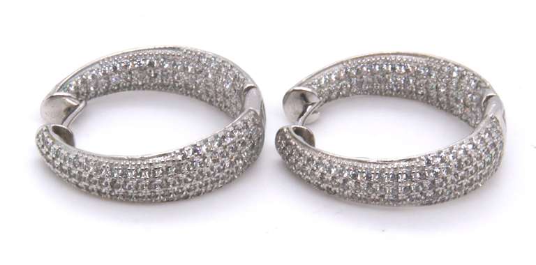 Sterling Silver Cubic Zirconia Hoop Earrings