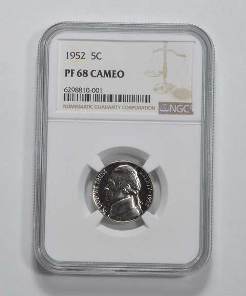 PF68 CAM 1952 Jefferson Nickel - Graded NGC