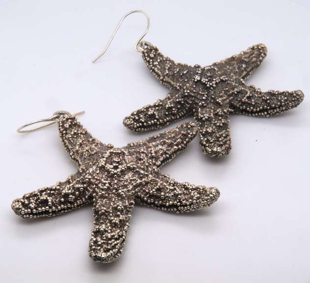 Vintage Sterling Silver Starfish Earrings