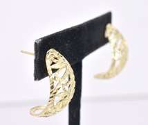 Dazzling "J" Hoop Ladies Earrings in 14K Yellow Gold