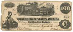 1862 Confederate States of America $100 Note (T-39)