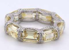 Sterling Silver Yellow Cubic Zirconia Band