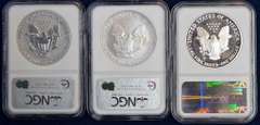2006 American Silver Eagle Set NGC MS70, PF70, PF70 Ultra Cameo.
