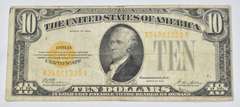 1928 $10 United States Gold Certificate - Misaligned