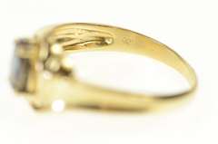 14K Yellow Gold Oval Syn. Alexandrite Diamond Accent Wavy Ring