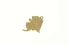 14K Yellow Gold Alaska State Shape Souvenir Travel Charm/Pendant