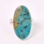 Bright Turquoise Ring in Sterling Silver