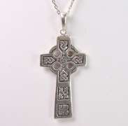 Captivating Celtic Cross Pendant Necklace in Sterling Silver