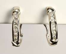 Stylish White Gold Diamond Earrings