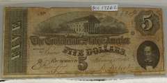 Confederate: 1864  $5 Richmond, circ, signed & numbered