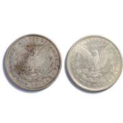 1879 & 1890 O Raw Morgan Dollars