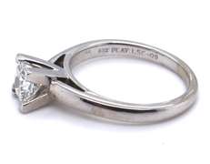 Sparkling Platinum Leo Princess Cut Engagement Ring