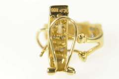 10K Yellow Gold Squared Diamond French Clip Back Statement Earrings