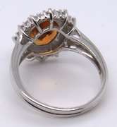 Sterling Silver Orange Cubic Zirconia Ring