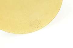 14K Yellow Gold Happy Anniversary Retro 1960's Clover Love Cuff Links