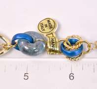 Beautiful Italian Made Hand Blown Art Glass and Gold Links Necklace