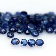 Natural 6.18ct ink blue Sapphire set