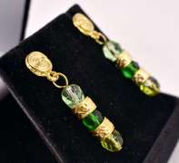 Dazzling Set of Hand Blown Italian Art Glass and Gold Plated Beads Necklace, Bracelet, & Earrings