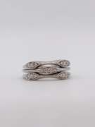 14kt Solid White Gold Diamond Band Ring