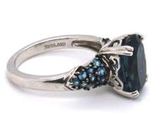 Sterling Silver Blue Cubic Zirconia Ring