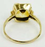 Deco 10K Ring with Large Citrine, Size 8