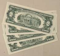 2 Pair Consecutive 1963 A CH CU $ 2 Red Seal US Notes