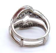 Dazzling White Gold Baguette and Round Brilliant Cut Diamond Ring Guard